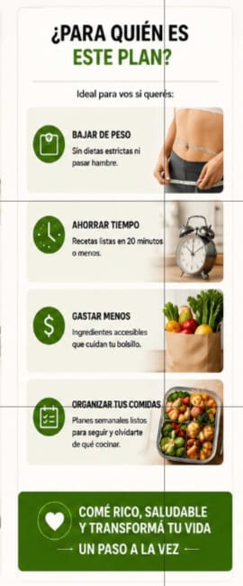 ¿Querés bajar de peso pero no sabés por dónde empezar? Este plan de 30 recetas simples te organiza toda la alimentación del mes sin dietas estrictas ni pasar hambre.