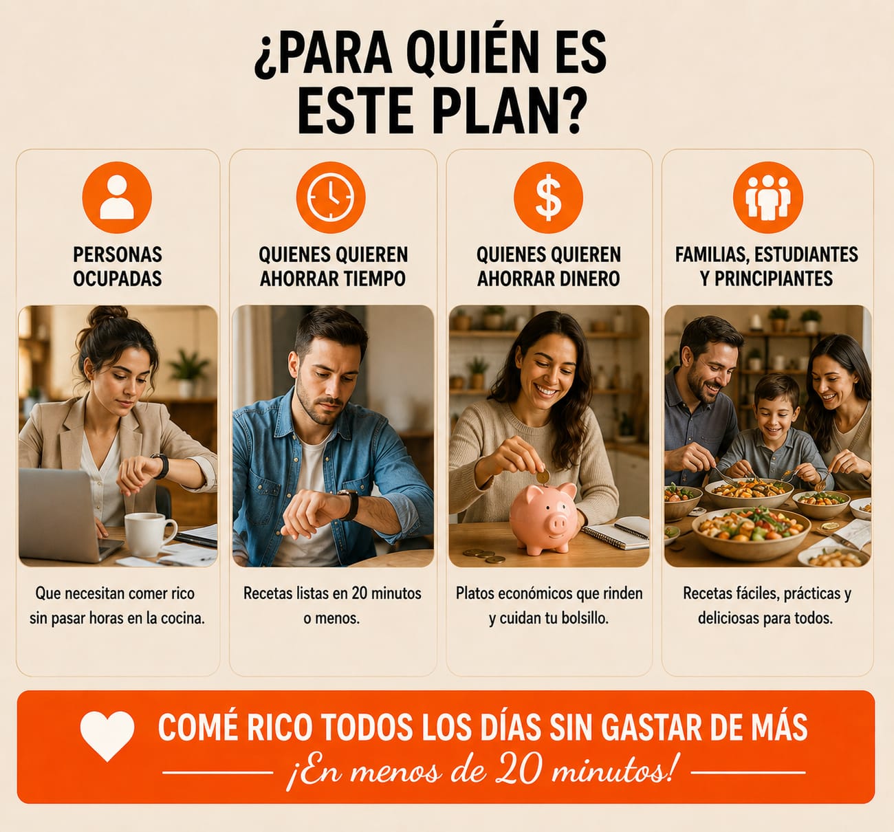 Dejá de pensar que cocinar. Resolvé tu semana en 20 minutos.