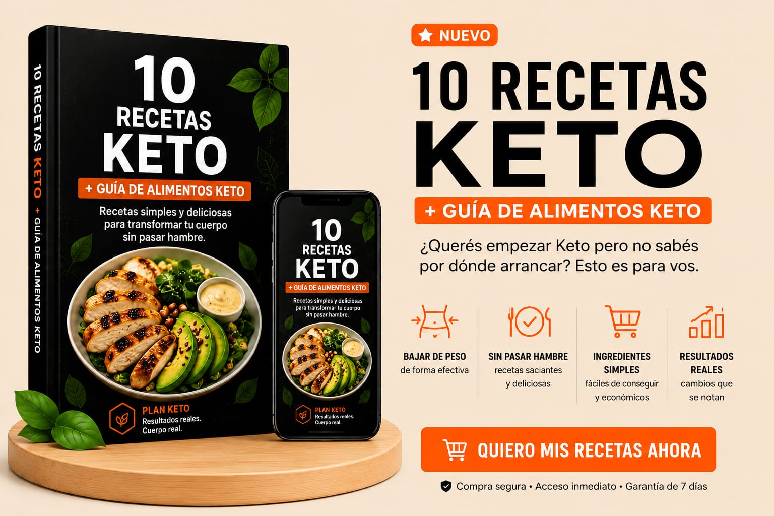 Empezá Keto hoy. Comé rico, bajá de peso y olvidate de las dietas extremas.