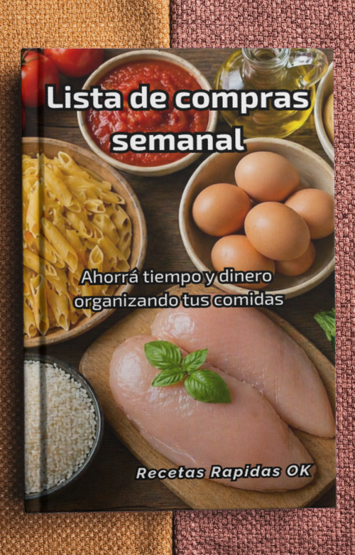 Organizá tus comidas de toda la semana en minutos. 10 Recetas simples, ingredientes baratos y una lista de compras incluida para que no pierdas tiempo ni plata.